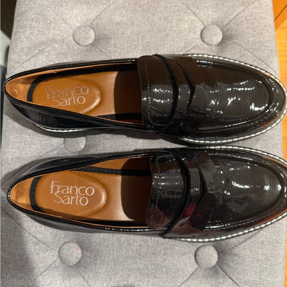 Franco Sarto Black Patent Loafers - Picture 2 of 4